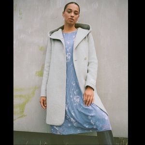 Wilfred Borda Wool Coat - heather white - size s